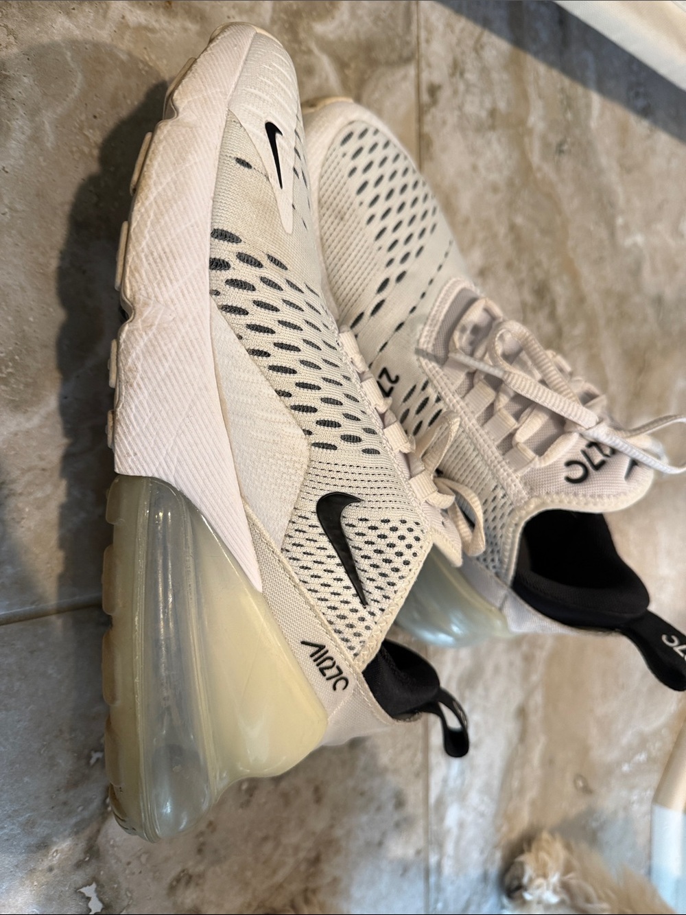 Nike White and Black Air Max 270 Running Shoes - Picture 2 of 4
